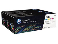Pack van 3 toners HP 305A kleur